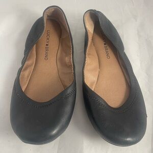 Lucky Brand Black Leather Ballet Flats